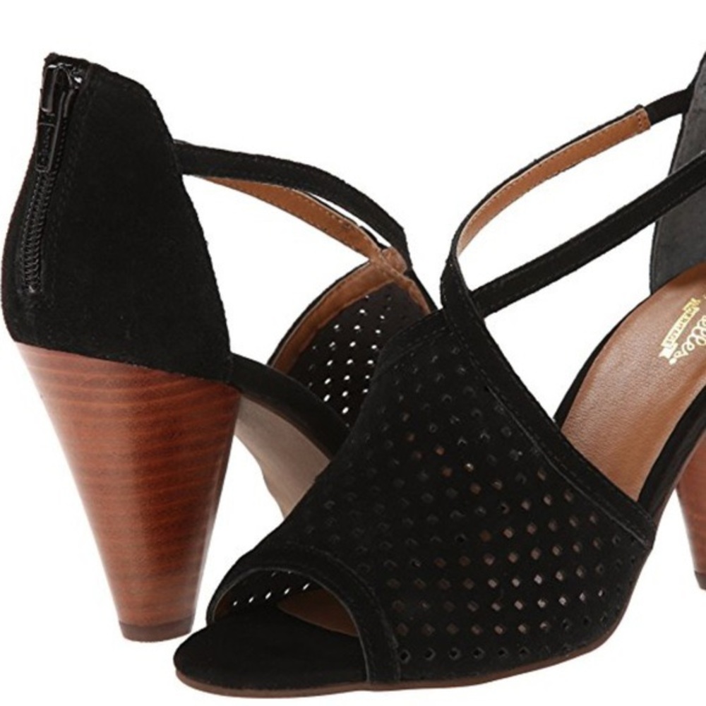 Seychelles Gamble Black Suede Heels